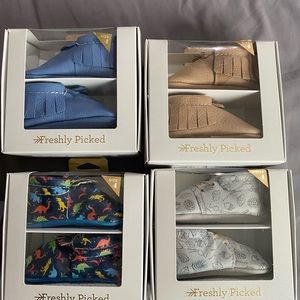 Set of 4 Freshly Picked size 4 moccasins all Brand New in Box.
